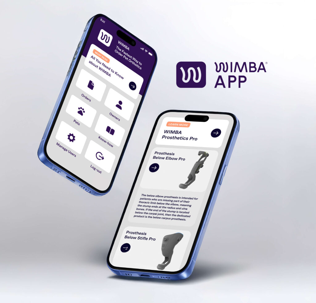 wimba app prosthetics for dogs